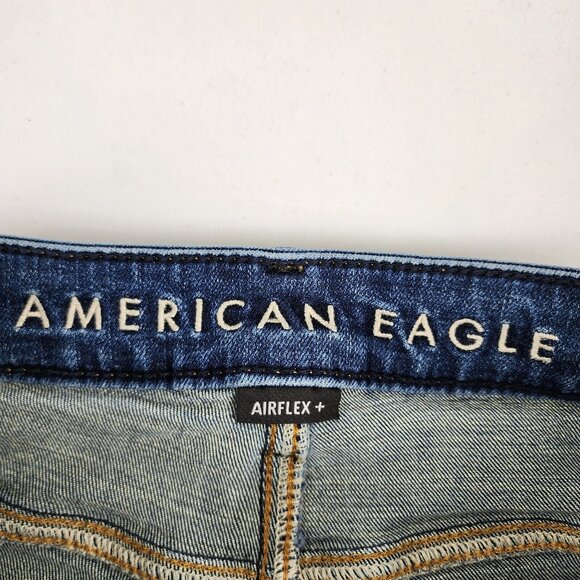 American Eagle Jeans Mens 29x32 Blue Airflex + Relaxed Straight Denim - Picture 4 of 12